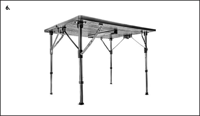 A table that is made of metal and has two legs.