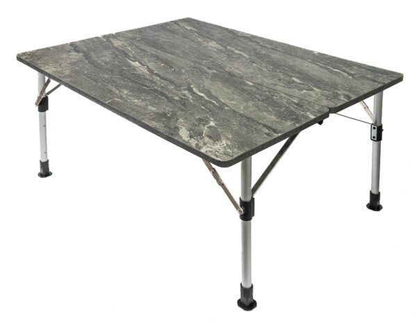 A table with a marble top on it